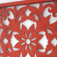 24" X 24" X 1" Red Vintage Floral - Wall Plaque