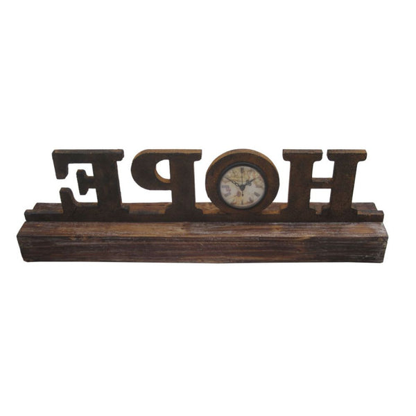 6" X 23" X 3" Brown Wood Decor  Clock