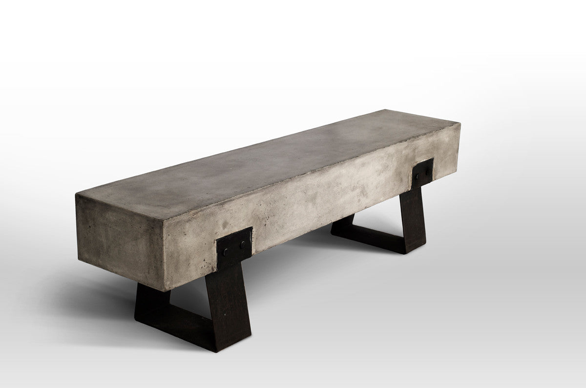 18" Concrete And Metal Bench