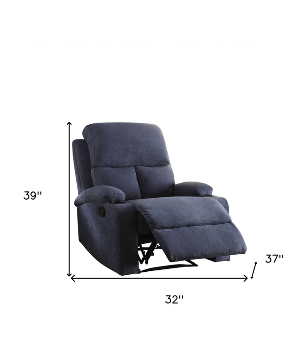 32" Blue Linen Recliner