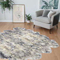 Gradient Gray Animal Print Area Rug