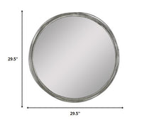 30" Silver Round Framed Accent Mirror