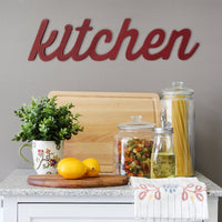 Red Kitchen Wood Word Decor