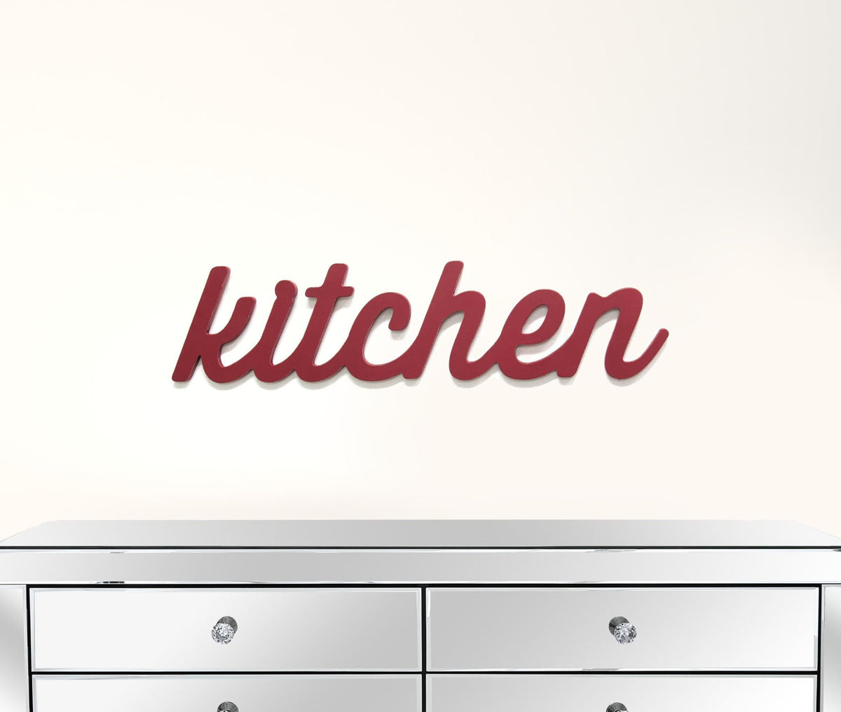 Red Kitchen Wood Word Decor