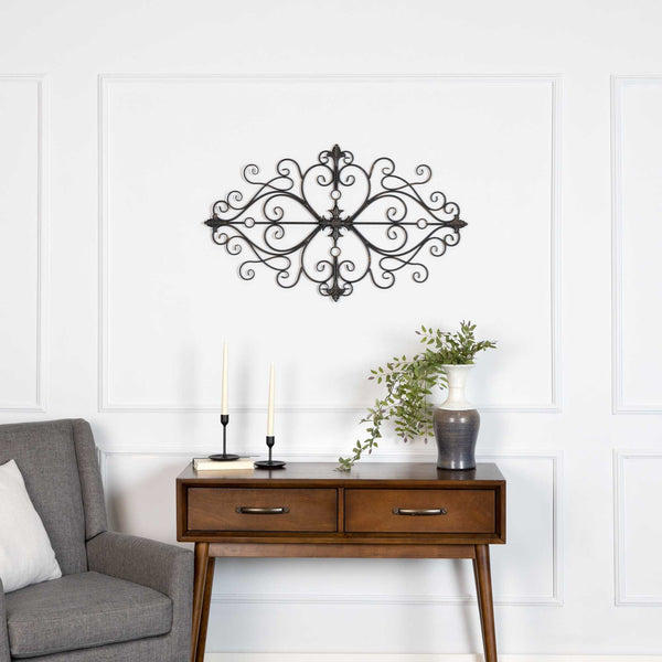 Black Traditional Metal Scroll Wall Decor