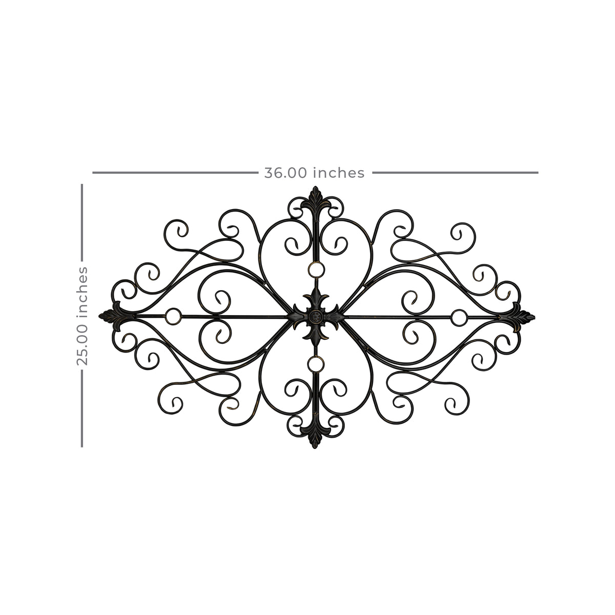 Black Traditional Metal Scroll Wall Decor