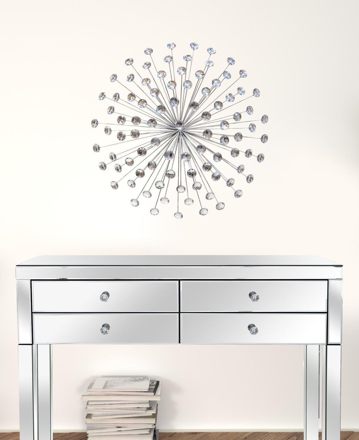 Silver Acrylic Burst Metal Wall Decor