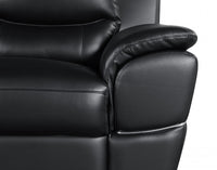 85" Black Leather Sofa With Silver Legs