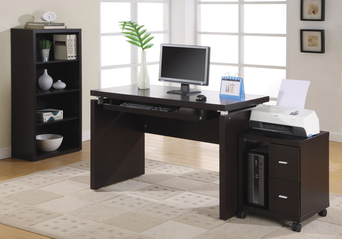 24" Brown Computer Desk With Two Drawers