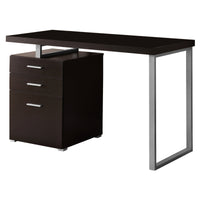 24" Gray and Black Computer Desk With Three Drawers