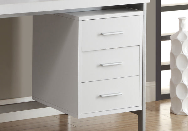 30" White and Gray Computer Desk With Three Drawers