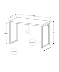 24" White and Silver Computer Desk