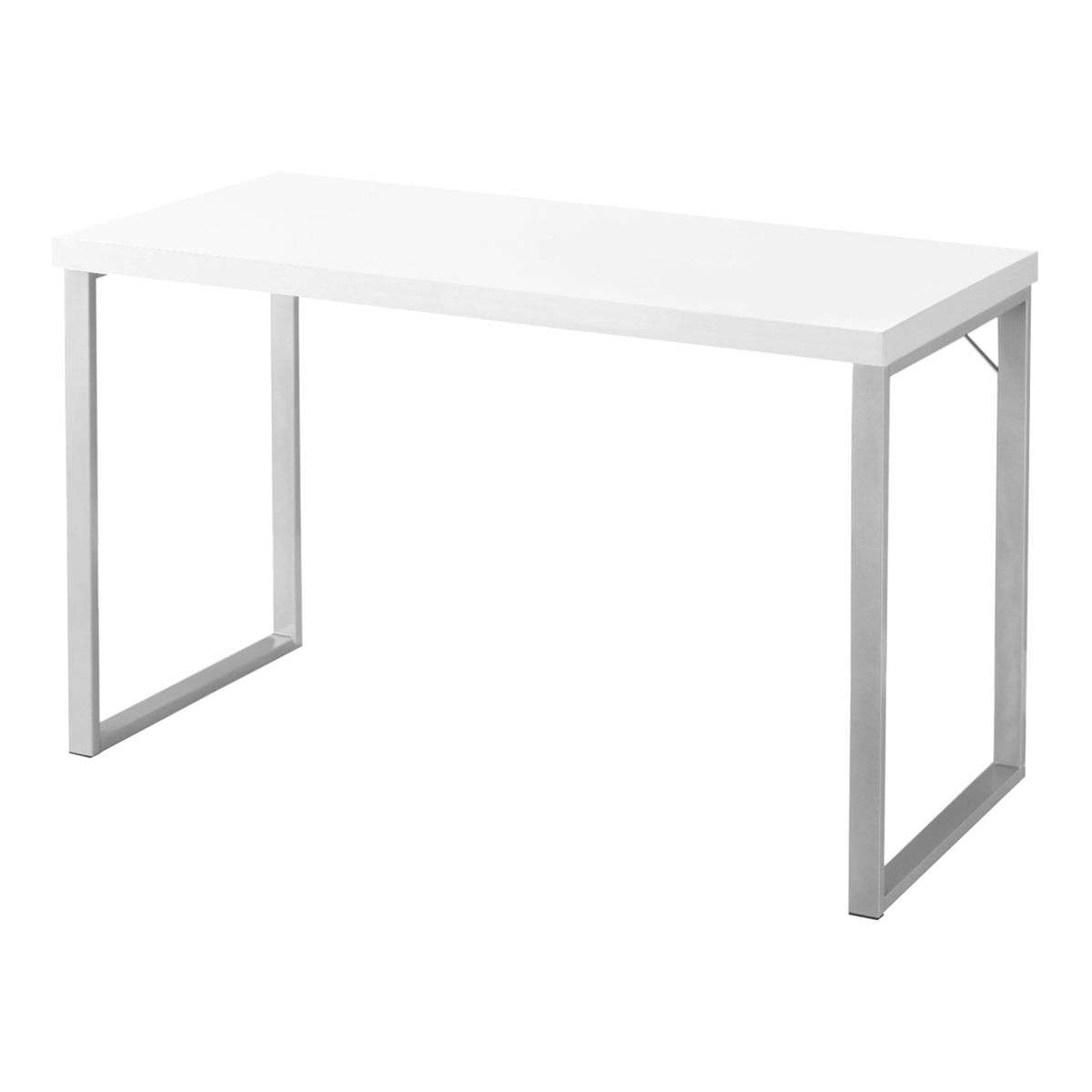 24" White and Silver Computer Desk