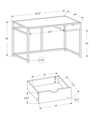 20" Taupe and Black Computer Desk