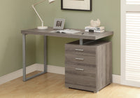 24" Gray and Black Computer Desk With Three Drawers