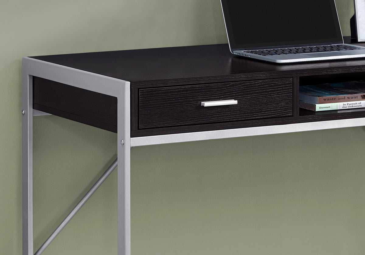 22" Taupe and Black Computer Desk With Two Drawers