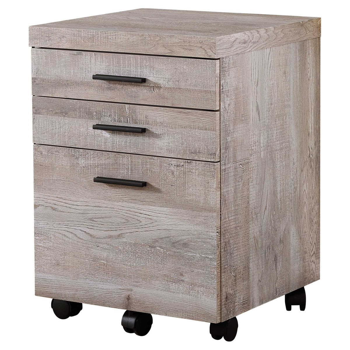 25.25" Grey Particle Board And Mdf Filing Cabinet With 3 Drawers