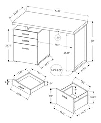 24" Brown and Black Computer Desk With Three Drawers