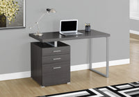 24" Gray and Black Computer Desk With Three Drawers