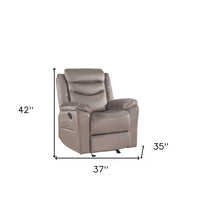 37" Brown Velvet Recliner