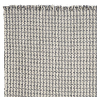 5' X 8' Ivory Or Grey Plaid Knitted Wool Indoor Area Rug With Fringe