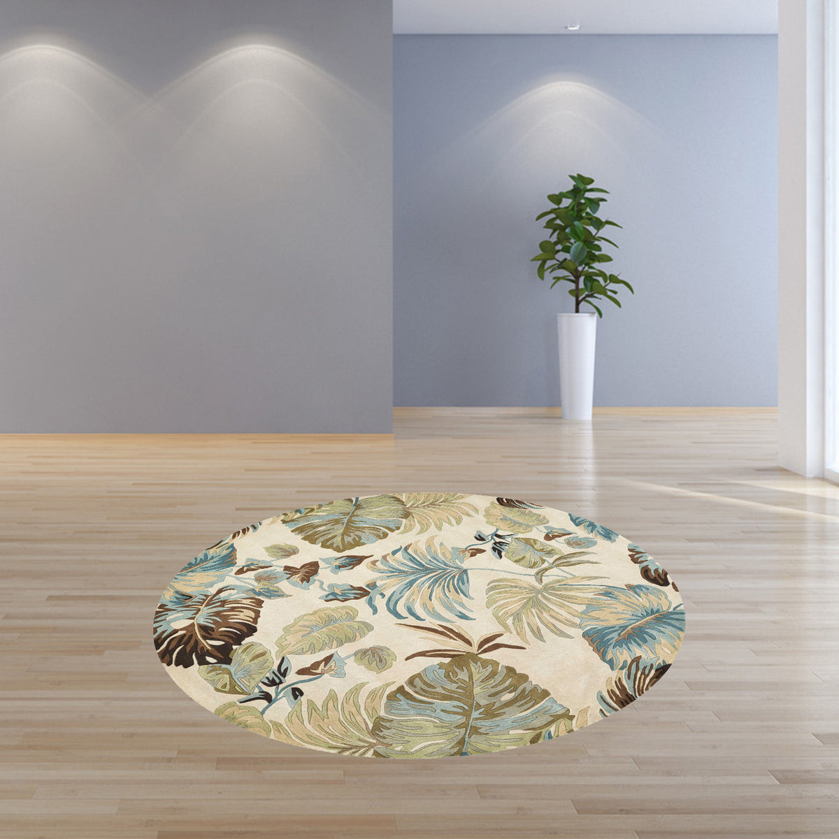 8' X 10' 6 Wool Ivory Or Blue Area Rug