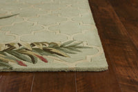 5' X 8' Sage Green Hand Tufted Tropical Quatrefoil Indoor Area Rug