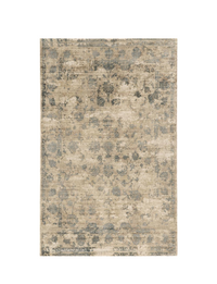 9' X 13' Viscose Sand Or Blue Area Rug