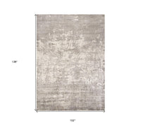 5'X7' Beige Hand Loomed Abstract Brushstroke Indoor Area Rug