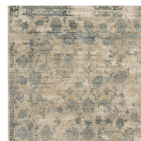 9' X 13' Viscose Sand Or Blue Area Rug