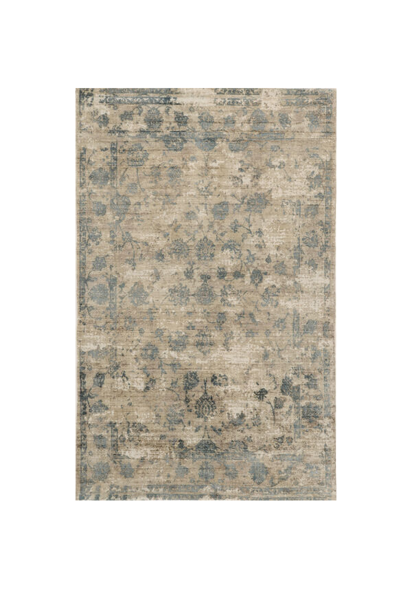 9' X 13' Viscose Sand Or Blue Area Rug