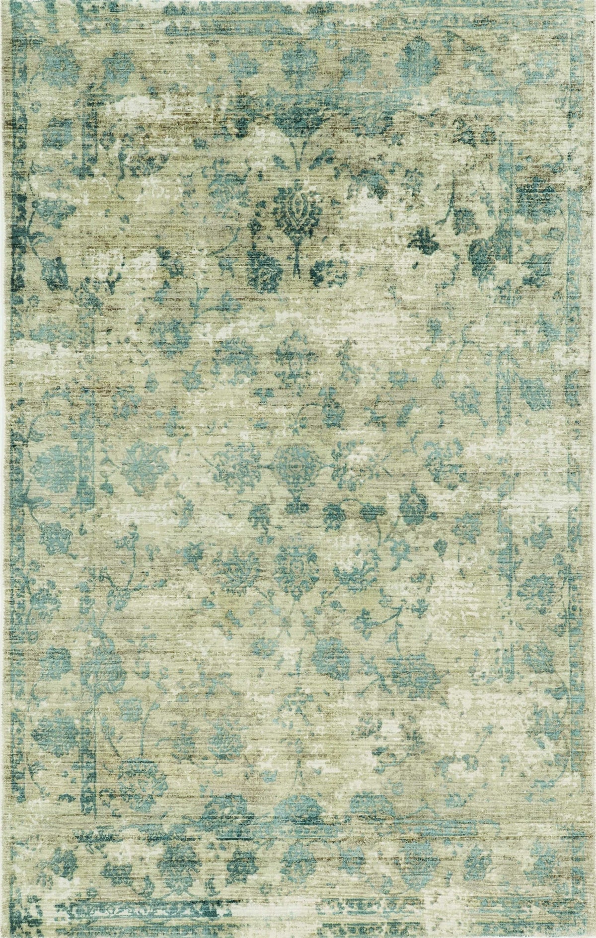 9' X 13' Viscose Sand Or Blue Area Rug