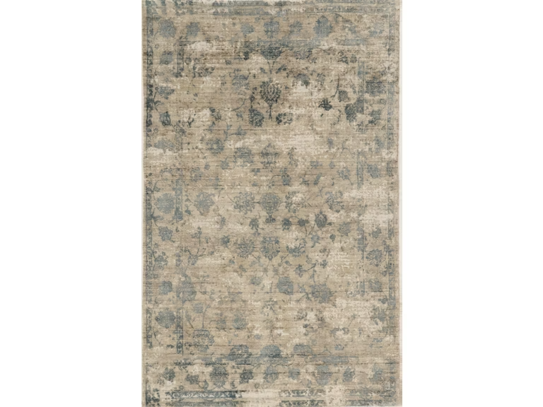 9' X 13' Viscose Sand Or Blue Area Rug