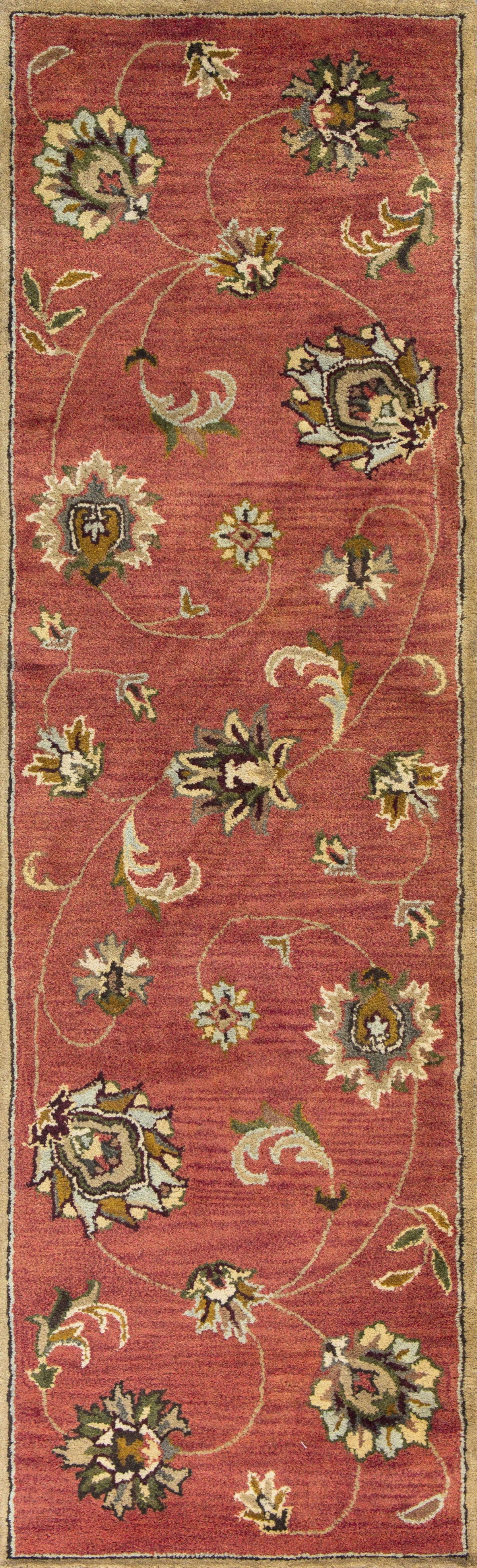 5' X 8' Sienna Floral Vine Wool Indoor Area Rug