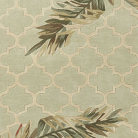 5' X 8' Sage Green Hand Tufted Tropical Quatrefoil Indoor Area Rug