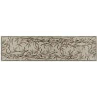 5'X8' Ivory Hand Tufted Bordered Bamboo Indoor Area Rug