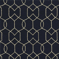 5' X 7' Navy Geometric Trellis Uv Treated Indoor Area Rug