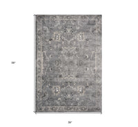 7' X 9'  Polypropylene Grey Area Rug