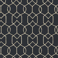 5' X 7' Navy Geometric Trellis Uv Treated Indoor Area Rug