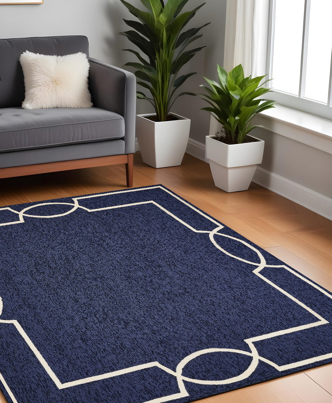 7' X 7' Ocean Blue Area Rug