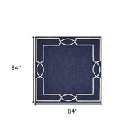 7' X 7' Ocean Blue Area Rug