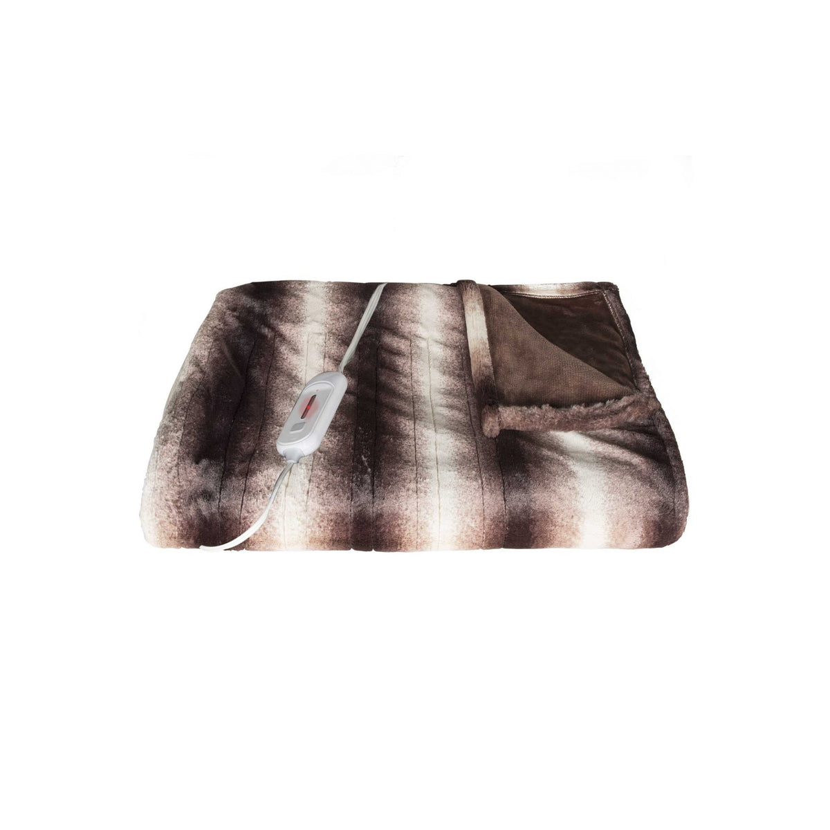 50" X 60" Brown And White Modern Contemporary Heated  Throw Blankets