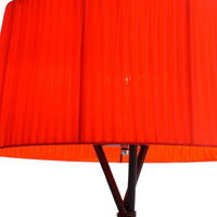 30" Black Metal Tripod Tripod Lamp Table Lamp With Red Empire Shade