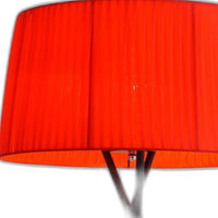 30" Black Metal Tripod Tripod Lamp Table Lamp With Red Empire Shade