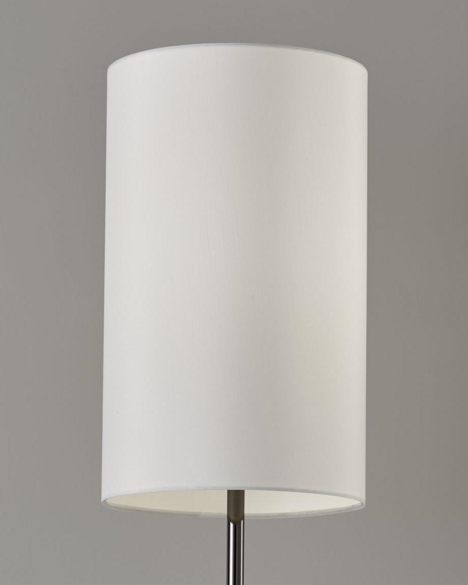 Black Nickel Finish Metal Tall White Shade Table Lamp