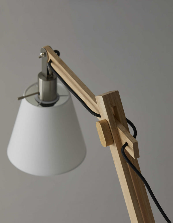 Rustic Hinged Natural Wood Table Lamp