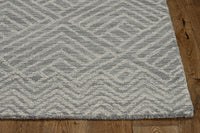 5' X 7' Ivory Geometric Pattern Wool Indoor Area Rug