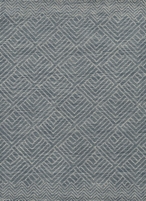 5'X7' Denim Blue Hand Tufted Space Dyed Geometric Indoor Area Rug