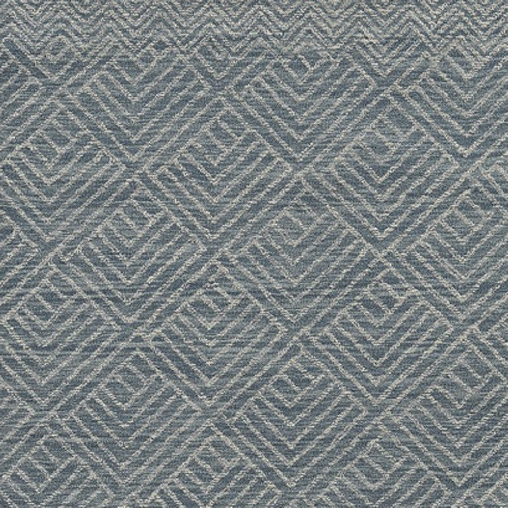 5'X7' Denim Blue Hand Tufted Space Dyed Geometric Indoor Area Rug
