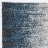 5' X 8' Ivory Or Blue Gradient Bordered Indoor Area Rug